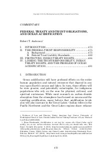 Federal Treaty and Trust Obligations, and Ocean Acidification (2016)