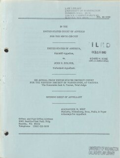 United States v. Baker: Opening Brief of Appellant (1980)