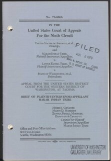 United States v. Lower Elwha Tribe: Brief of Plaintiff-Intervenor/Appellant Makah Indian Tribe (1979)