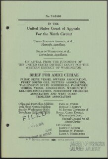 United States v. Washington: Brief for Amici Curiae (1974)