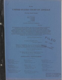 United States v. Washington: Appellants' Opening Brief (1974)