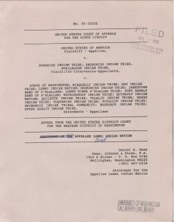 United States v. Washington: Appellee Lummi Indian Nation Brief (1995)
