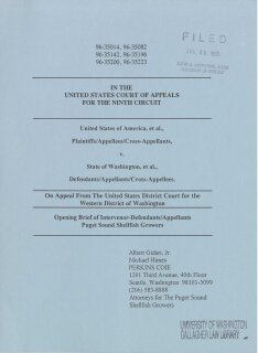 United States v. Washington: Opening Brief of Intervenor-Defendants/Appellants Puget Sound Shellfish Growers (1996)