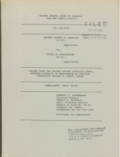 United States v. Washington: Appellants' Reply Brief (1984)