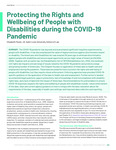Protecting the Rights and Wellbeing of People with Disabilities during the COVID-19 Pandemic by Elizabeth Pendo